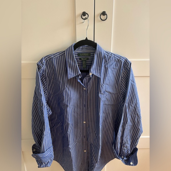Ralph Lauren Tops - Ralph Lauren Blue and White Striped Men's Dress Shirt